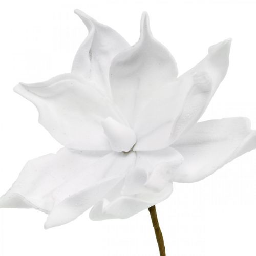 Floristik24 Magnolia artificial blanca flor artificial en palo Ø10cm Espuma 6uds