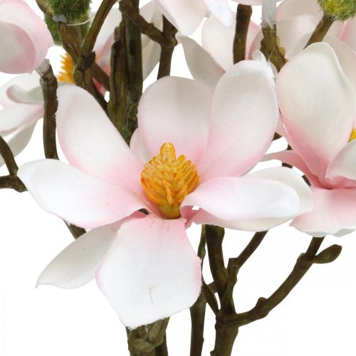 Floristik24 Ramas de magnolia artificial Flores artificiales rosadas H40cm 4 piezas en ramo