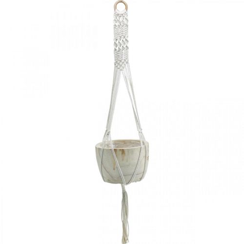 Floristik24 Cesta colgante de macramé macetero estilo boho madera Ø22cm