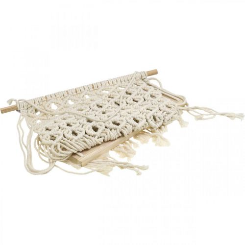 Artículo Cesta de flores de macramé Cesta colgante Columpio de flores 40x15cm