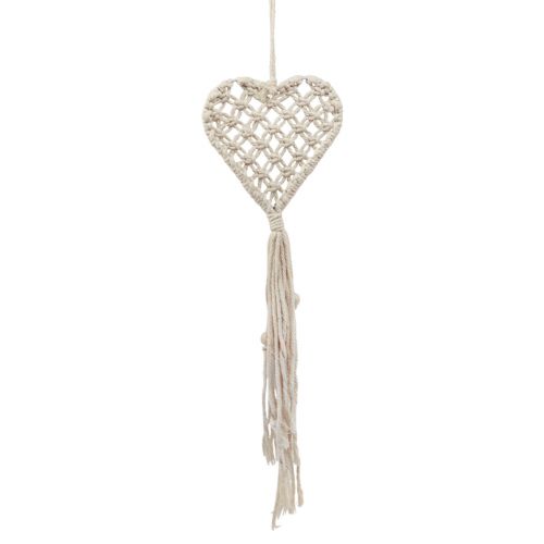 Floristik24 Colgante decorativo macrame colgador decorativo corazón 17×65cm