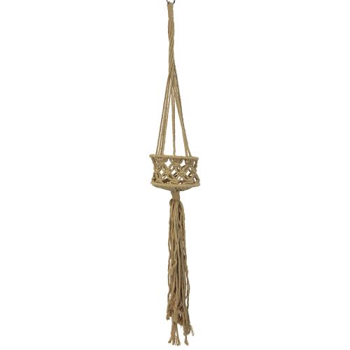 Decoración de macramé para colgar beige marrón boho Ø12cm H79cm