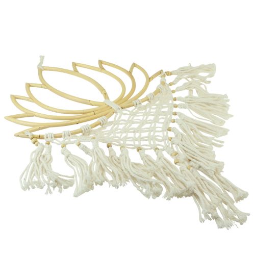 Floristik24 Decoración de pared macramé decoración de loto bambú crema natural 70cm