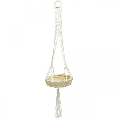 Cesta colgante de macramé cuenco decorativo estilo boho Ø23cm H90cm
