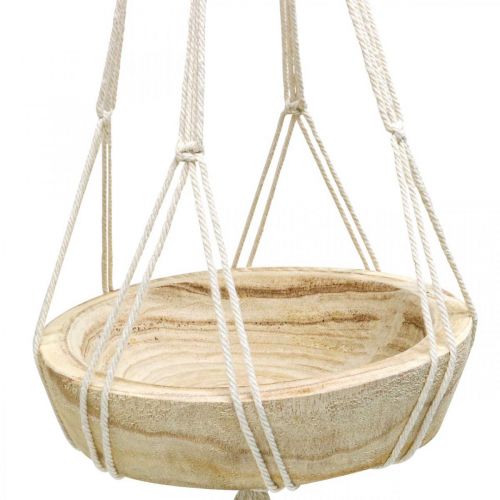 Artículo Cesta colgante de macramé cuenco decorativo estilo boho Ø23cm H90cm