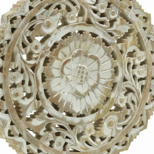 Artículo Mandala para colocar, decoración floral en madera, decoración de mesa, decoración veraniega shabby chic nature H39.5cm Ø30cm