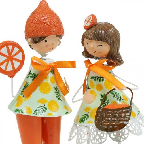 Artículo Frutas pequeñas, decoración de verano, figuras limones naranjas H17/18cm 4pcs