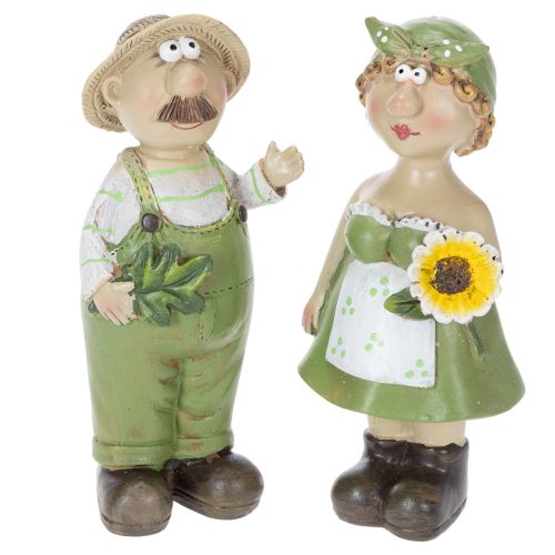 Floristik24 Figuritas decorativas de una pareja de campesinos, divertida decoración para el salón y el verano, 17 cm, 2 piezas.