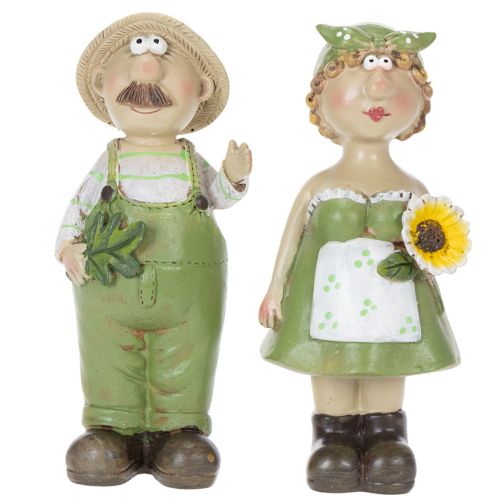 Artículo Figuritas decorativas de una pareja de campesinos, divertida decoración para el salón y el verano, 17 cm, 2 piezas.