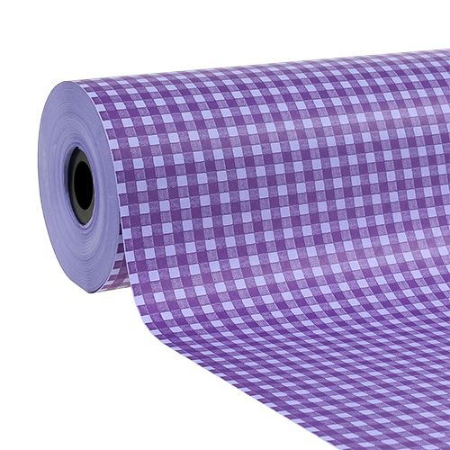 Puños de papel a cuadros morados 25 cm 100 m