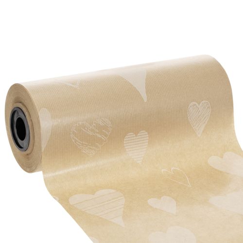 Papel para dobladillos de 25 cm, 100 m, corazones naturales – Papel floral resistente a la humedad comprar | Floristik24.es