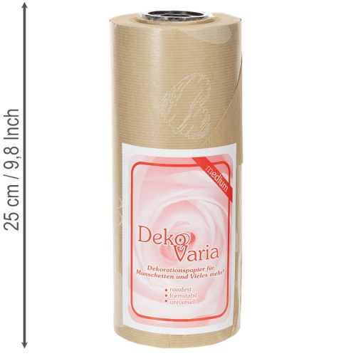 Papel para dobladillos de 25 cm, 100 m, corazones naturales – Papel floral resistente a la humedad | Floristik24.es