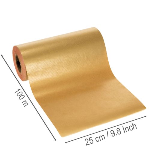 Rollo de papel para dobladillos, dorado/rojo, 25 cm x 100 m, artículos de floristería. | Floristik24.es