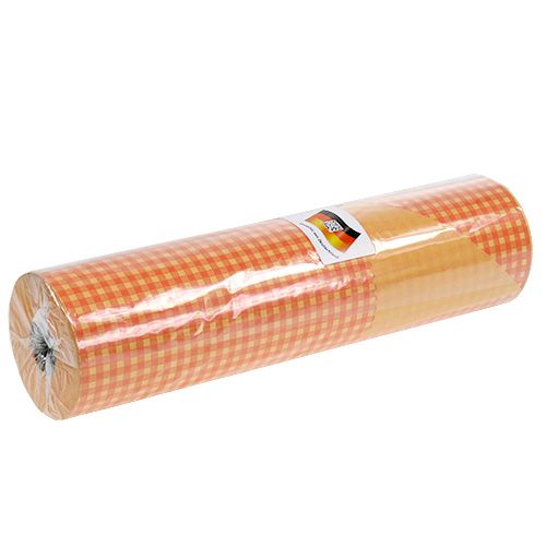 Artículo Papel para puños 37,5 cm Cuadros naranja claro 100 m
