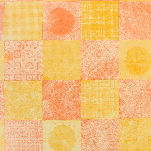 Floristik24 Papel para puños 37,5cm 100m cuadros naranja
