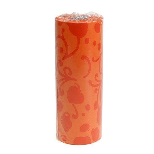 Floristik24 Papel manguito naranja con estampado 25cm 100m