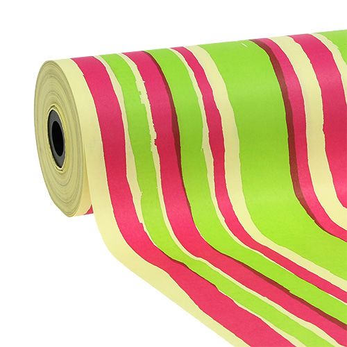Floristik24 Papel para puños, 25 cm, patrón de rayas, 100 m