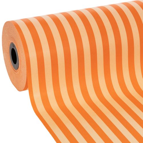 Rollo de papel para puños, rayas naranjas, 25 cm x 100 m comprar | Floristik24.es