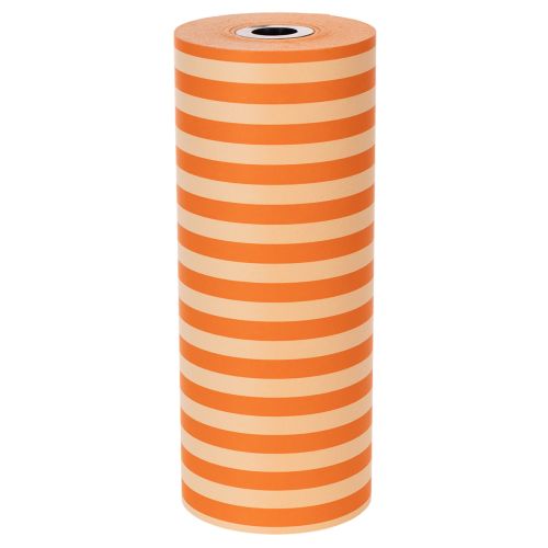Rollo de papel para puños, rayas naranjas, 25 cm x 100 m | Floristik24.es