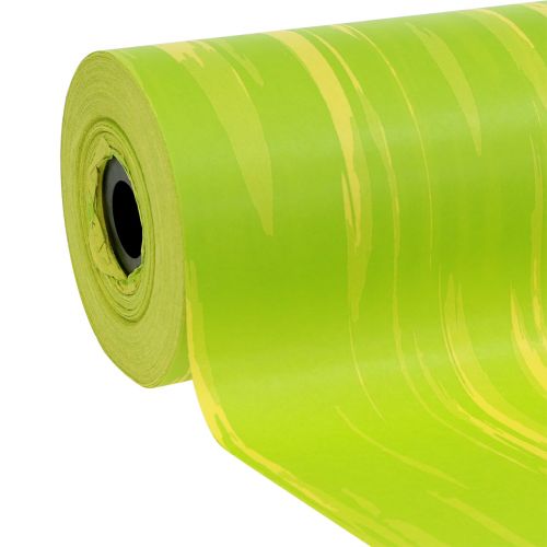 Floristik24 Papel para puños a rayas mayo verde, amarillo 25cm 100m