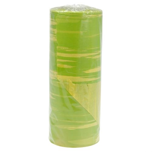 Floristik24 Papel para puños a rayas mayo verde, amarillo 25cm 100m