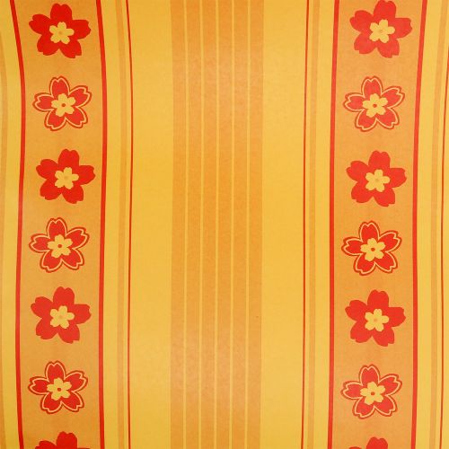 Artículo Papel para puños estampado floral 37,5cm 100m amarillo, rojo