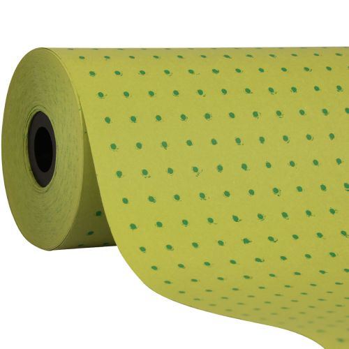 Floristik24 Papel para puños papel de seda lunares verde musgo 25cm 100m