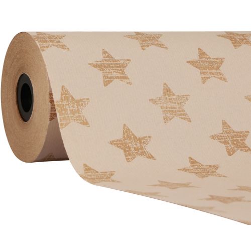 Floristik24 Papel manguito papel de seda estrellas blancas 25cm 100m