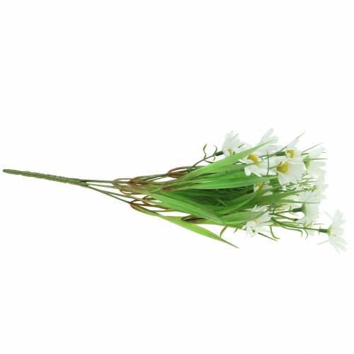 Floristik24 Ramo de margaritas con césped decorativo 37cm