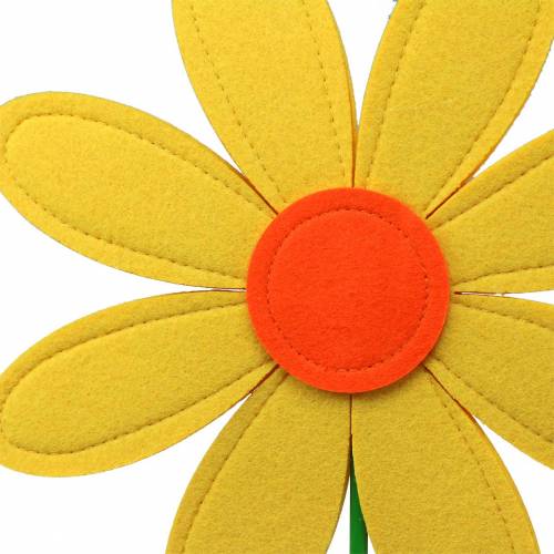 Floristik24 Flor gigante de fieltro verde, amarillo, naranja Ø40cm H93cm decoración escaparate