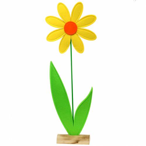 Floristik24 Flor gigante de fieltro verde, amarillo, naranja Ø40cm H93cm decoración escaparate