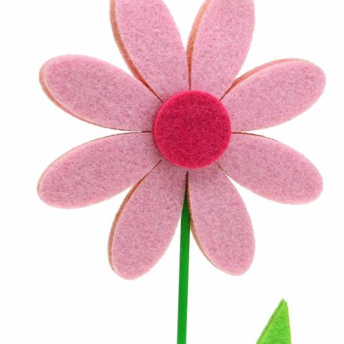 Floristik24 Flor de fieltro rosa 27cm 4pcs