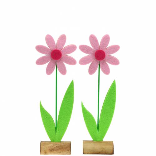 Floristik24 Flor de fieltro rosa 27cm 4pcs