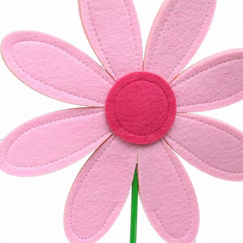 Floristik24 Flor gigante de fieltro verde, rosa, rosa Ø40cm H93cm decoración escaparate