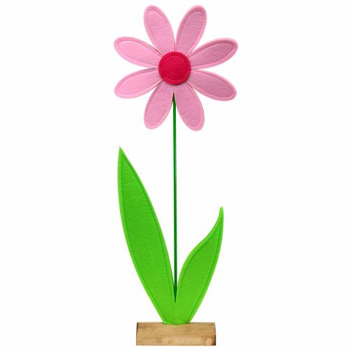 Floristik24 Flor gigante de fieltro verde, rosa, rosa Ø40cm H93cm decoración escaparate