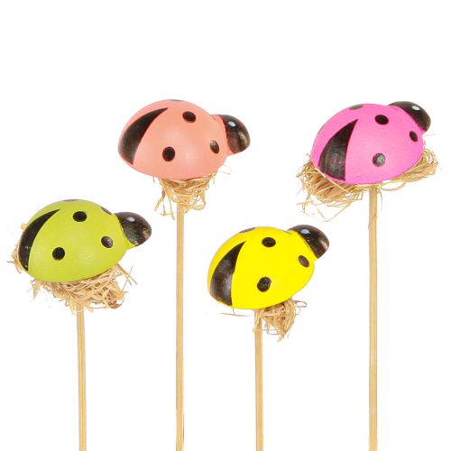Artículo Tapones florales decorativos Ladybug color madera 3,5 cm 24 piezas