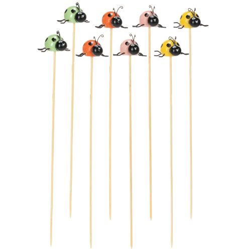 Artículo Figuras decorativas de mariquita para macetas y arreglos florales para decoración primaveral, 32cm, 16 piezas