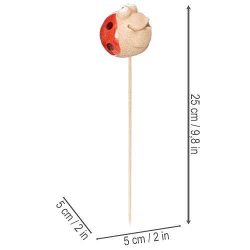 Artículo Estacas de jardín con forma de mariquita, un elemento decorativo llamativo para la decoración del jardín, 25 cm, 4 piezas