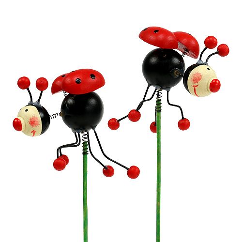 Floristik24 Ladybug en la varilla 5cm 12pcs