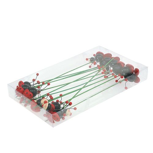 Floristik24 Ladybug en la varilla 5cm 12pcs