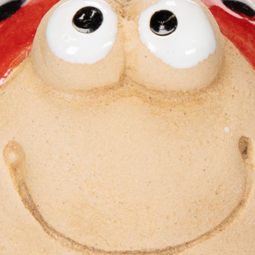 Artículo Figura decorativa de cerámica con forma de mariquita para una alegre decoración de jardín y alféizares, 7 cm, 3 piezas.