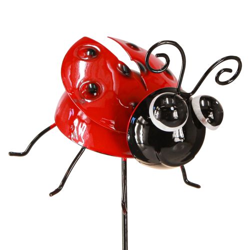 Artículo Mariquita y abeja con palo Decoración de jardín Metal 46cm 2uds