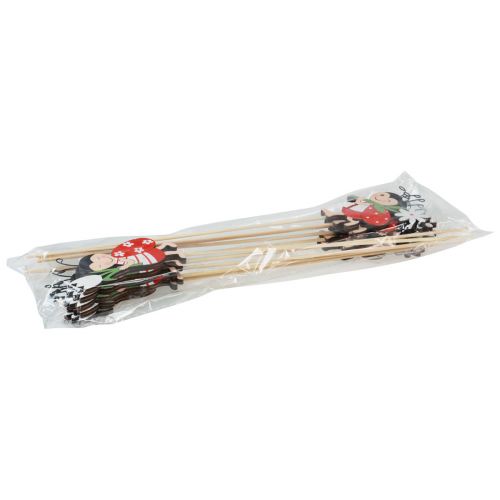 Artículo Tapones florales decorativos Ladybug madera metal 8,5cm 12 piezas