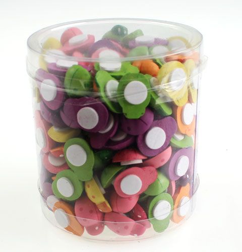 Floristik24 Mariquitas de madera para pegar de 2cm de colores surtidos. 220 piezas