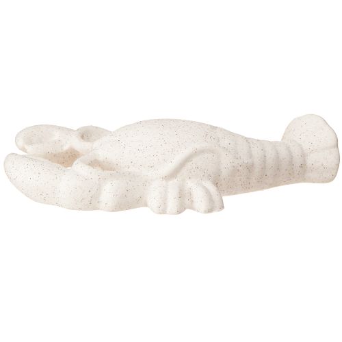 Artículo Figura Decoración Marítima Cerámica Langosta Blanca 17,5×9×3cm