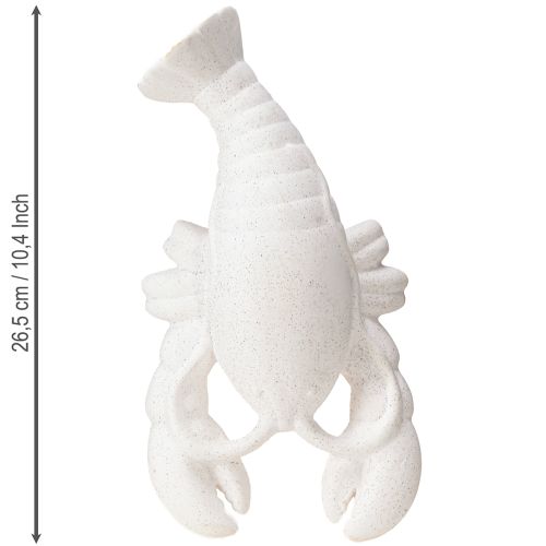 Artículo Figura Cerámica Decoración Marítima Langosta Blanca 26,5×13×5cm