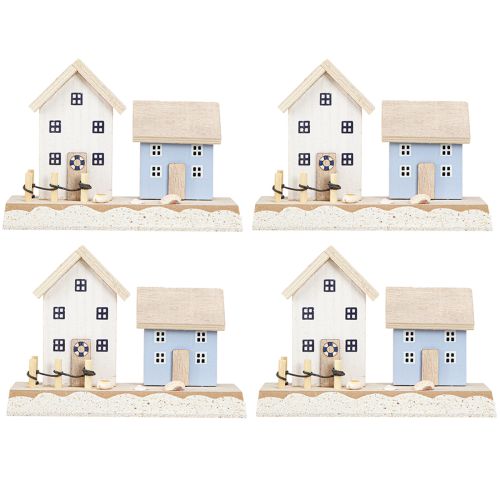 Artículo Decoración marítima Casa de playa Conchas Azul natural H12cm 4 piezas