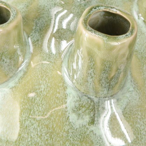 Artículo Jarrón Decoración Marítima Diseño Coral Verde Claro Ø14,5cm H14cm