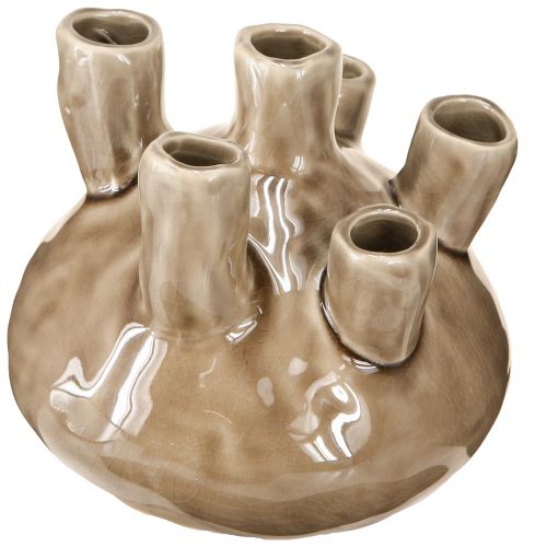 Floristik24 Jarrón Decoración Marítima Diseño Coral Marrón Ø14,5cm H14cm