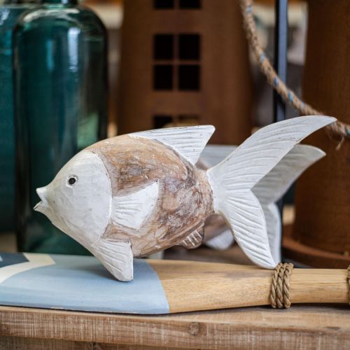 Floristik24 Decoración marinera pez madera pez de madera shabby chic 17×8cm